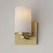 Lateral 1 Light 5 inch Satin Brass Wall Sconce Wall Light in Satin White