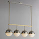 Duke LED 42 inch Satin Nickel and Satin Brass Linear Pendant Ceiling Light