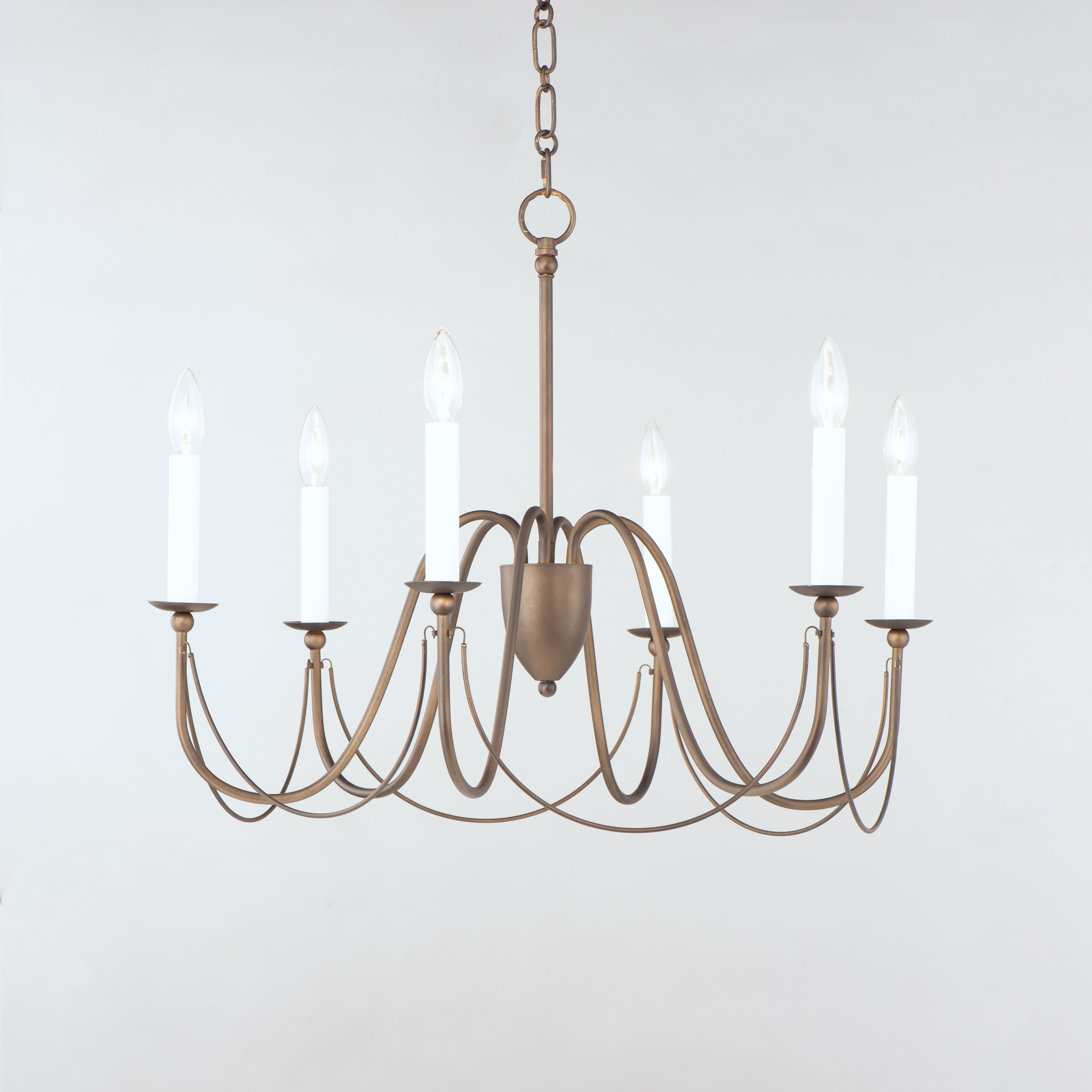 Plumette 6 Light 28 inch Chestnut Bronze Chandelier Ceiling Light