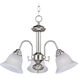 Malaga 3 Light 20 inch Satin Nickel Mini Chandelier Ceiling Light in Frosted