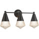 Hargreaves 3 Light 24 inch Black Bath Vanity Wall Light