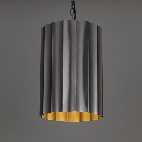 Allegra 1 Light 12.25 inch Gunmetal and Gold Single Pendant Ceiling Light