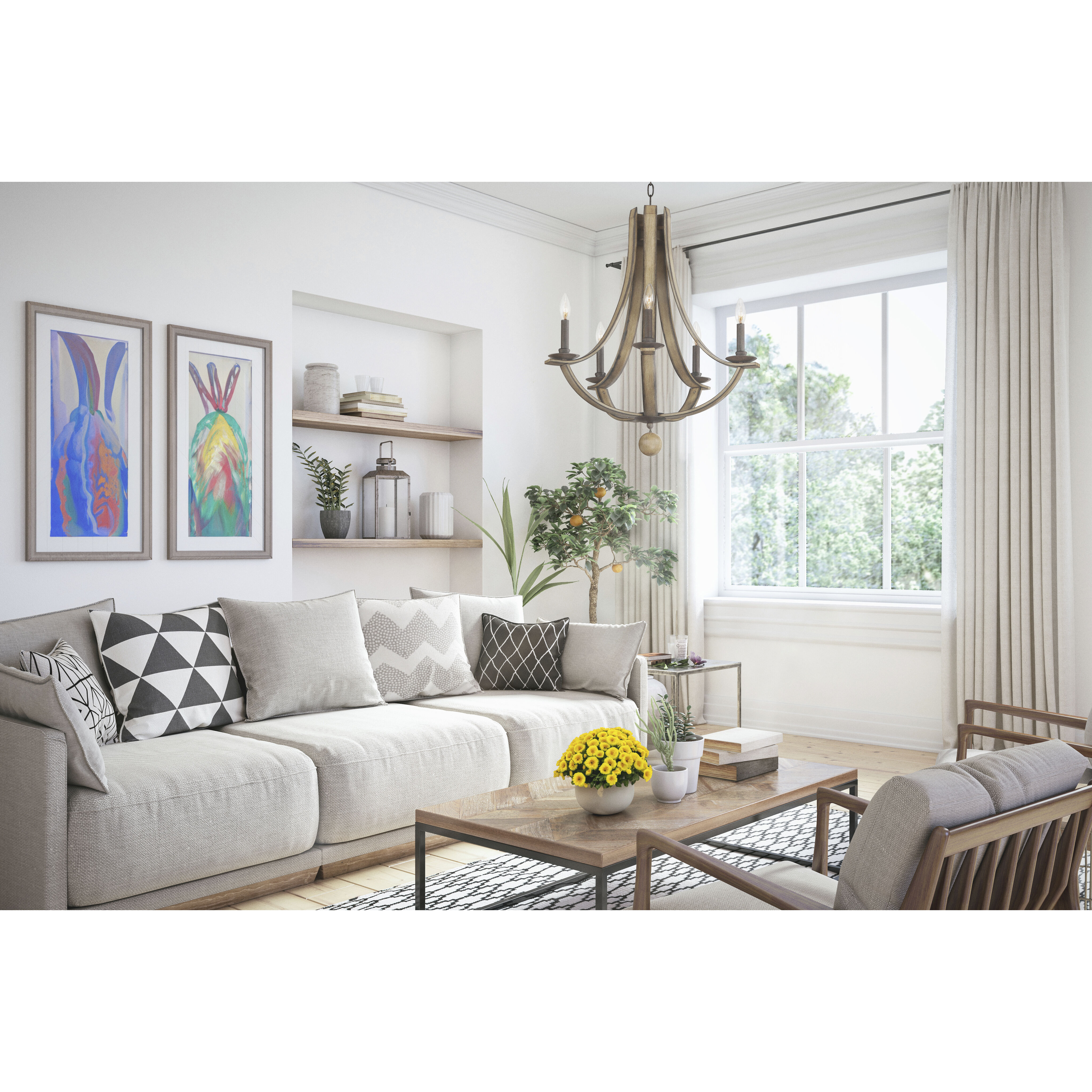 Maxim Lighting 20345DWAR Basque 5 Light 26 inch Driftwood