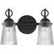 Jackson Hole 2 Light 14.25 inch Black Wall Sconce Wall Light in Clear
