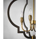 Crest 4 Light 22.25 inch Oil Rubbed Bronze and Antique Brass Chandelier Ceiling Light
