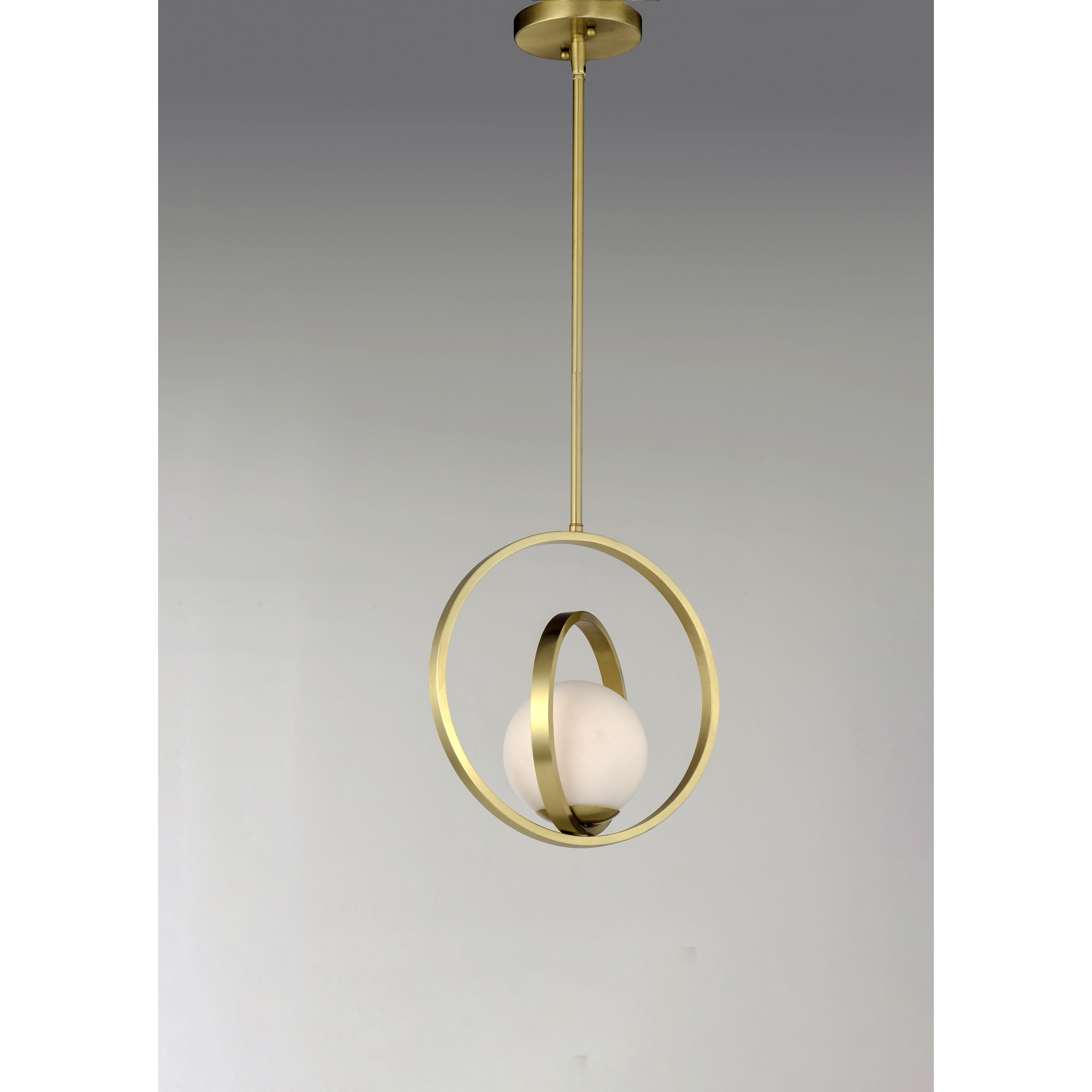 Coronet 1 Light 12 inch Satin Brass Single Pendant Ceiling Light