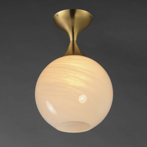 Neve 1 Light 9 inch Natural Aged Brass Semi-Flush Mount Ceiling Light