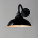 Granville 1 Light 11.25 inch Gloss Black and Black Outdoor Wall Mount