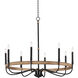 Franklin 8 Light 36 inch Driftwood and Black Chandelier Ceiling Light