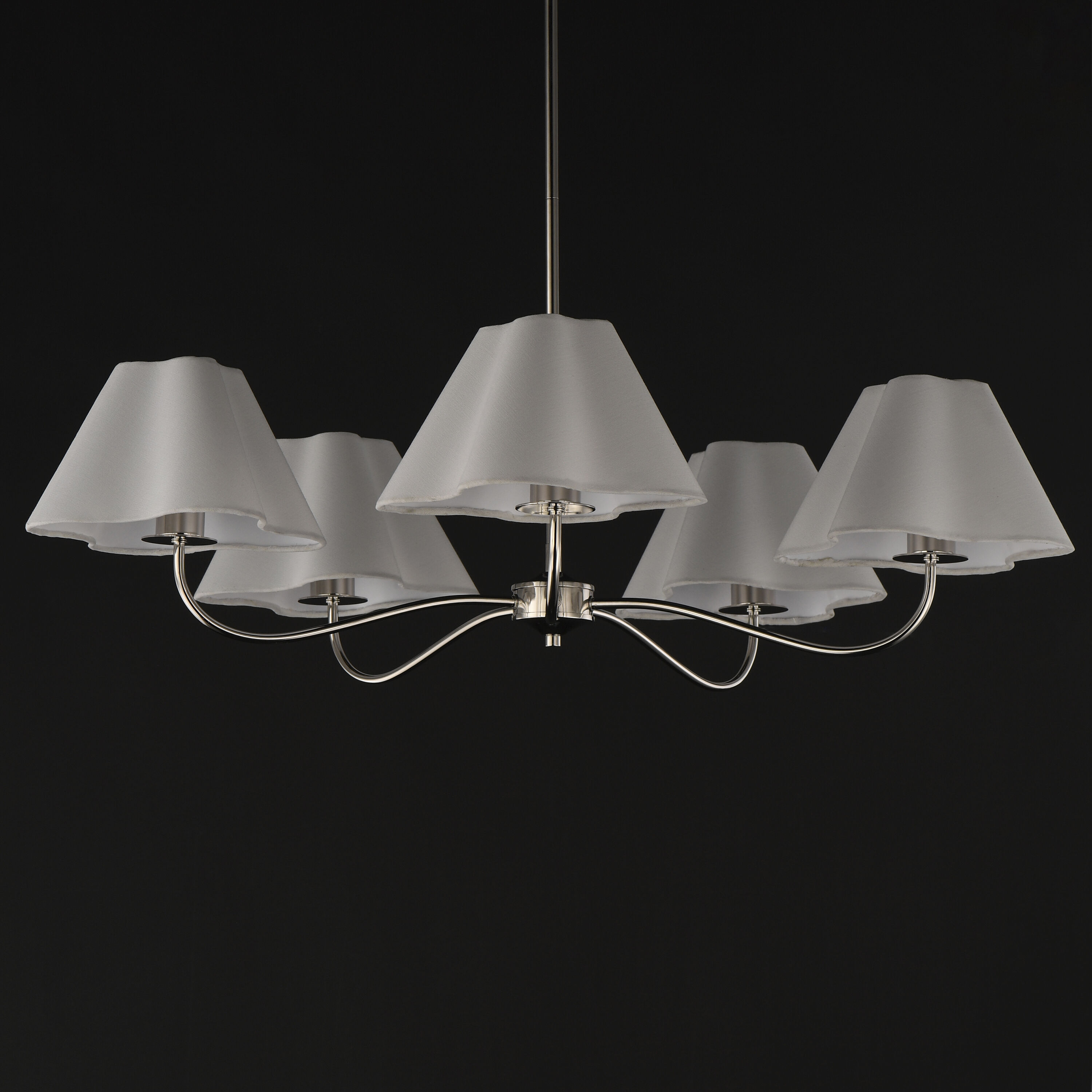 Saxon 5 Light 37.5 inch Polished Nickel Chandelier Ceiling Light