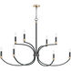 Charlton 8 Light 48 inch Black/Antique Brass Multi-Tier Chandelier Ceiling Light in Antique Brass and Black