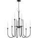Tux 9 Light 30 inch Black Chandelier Ceiling Light