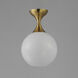 Neve 1 Light 9 inch Natural Aged Brass Semi-Flush Mount Ceiling Light