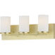 Lateral 3 Light 20 inch Satin Brass Bath Vanity Wall Light