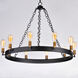 Noble 10 Light 38 inch Black/Natural Aged Brass Chandelier Ceiling Light in Medium Base Incandescent