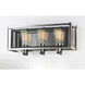 Refine 3 Light 20.5 inch Black and Polished Nickel Bath Vanity Wall Light