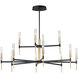Flambeau LED 48 inch Black and Antique Brass Chandelier Ceiling Light