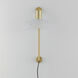 Metropolis LED 10 inch Satin Brass Pin Up Wall Sconce Wall Light