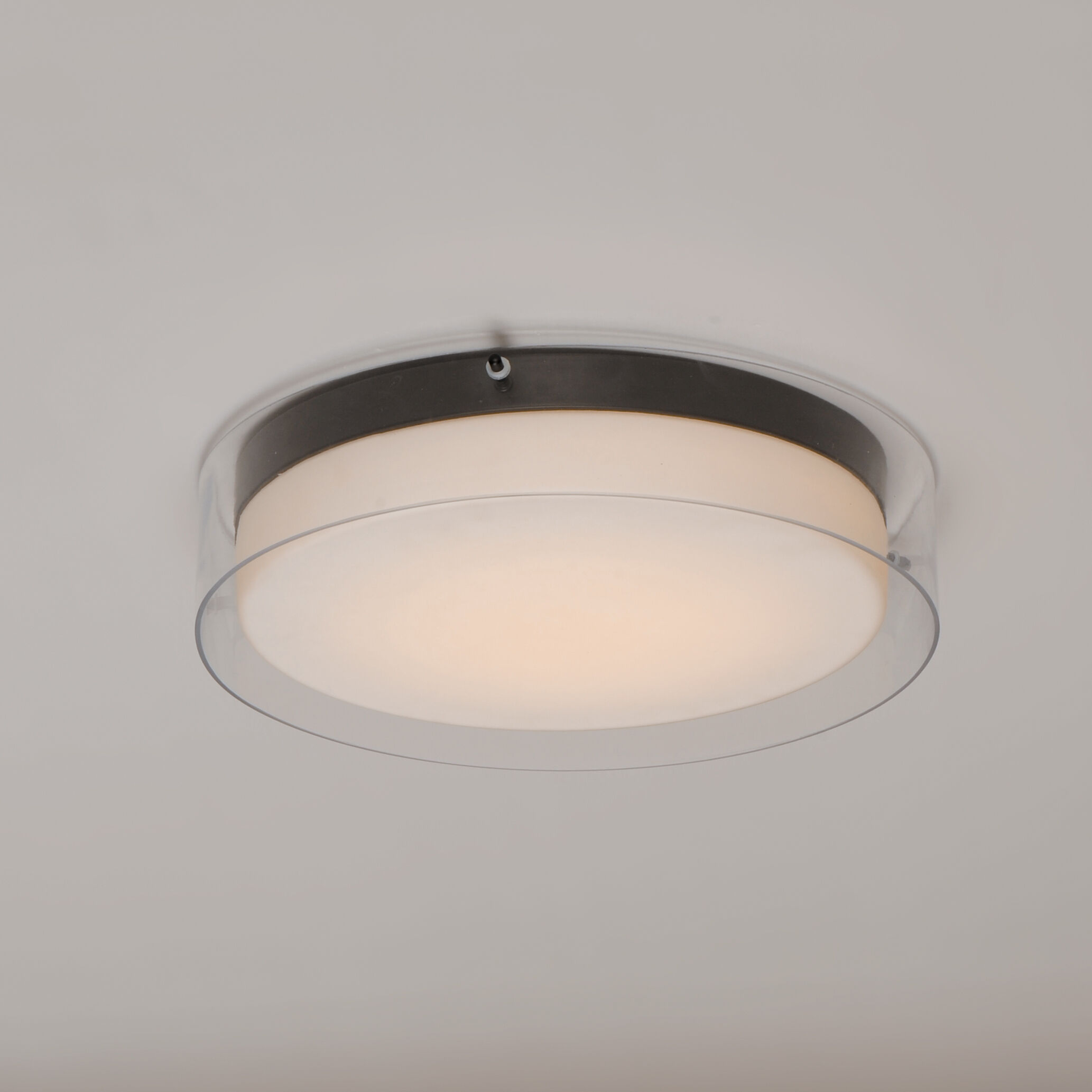 Duo LED 16 inch Black Flush Mount Ceiling Light