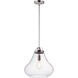 Stella 1 Light 14 inch Satin Nickel Single Pendant Ceiling Light in Clear, Medium Base