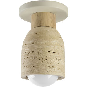 Pompeii 1 Light 4.75 inch Travertine and Oyster Flush Mount Ceiling Light