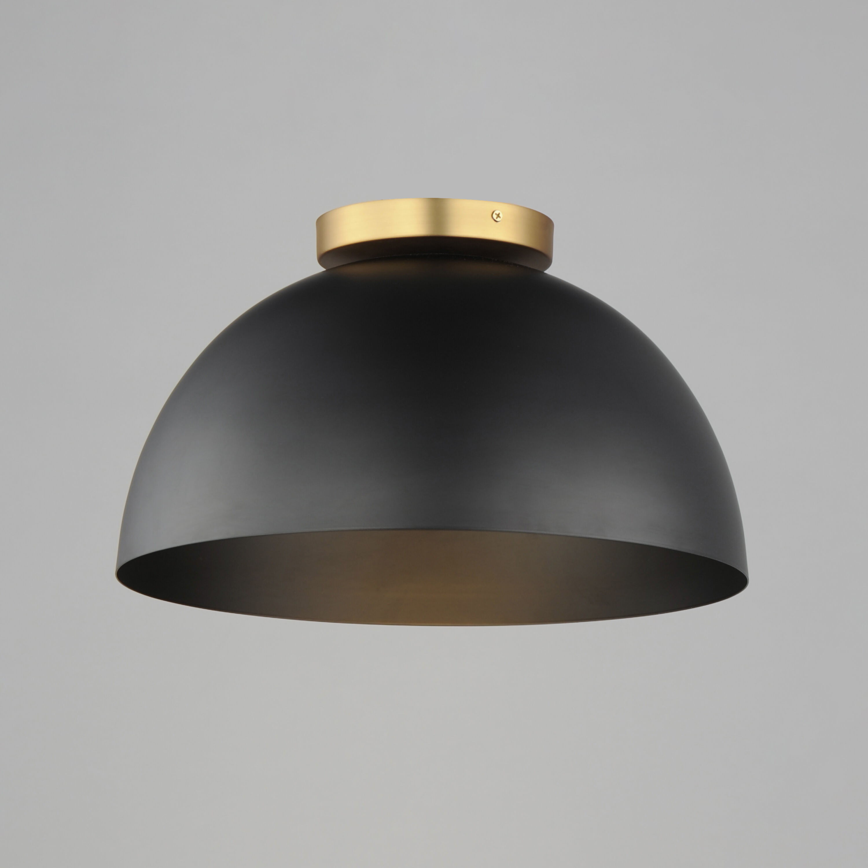 Thelonious 1 Light 15.75 inch Black and Natural Aged Brass Flush Mount Ceiling Light