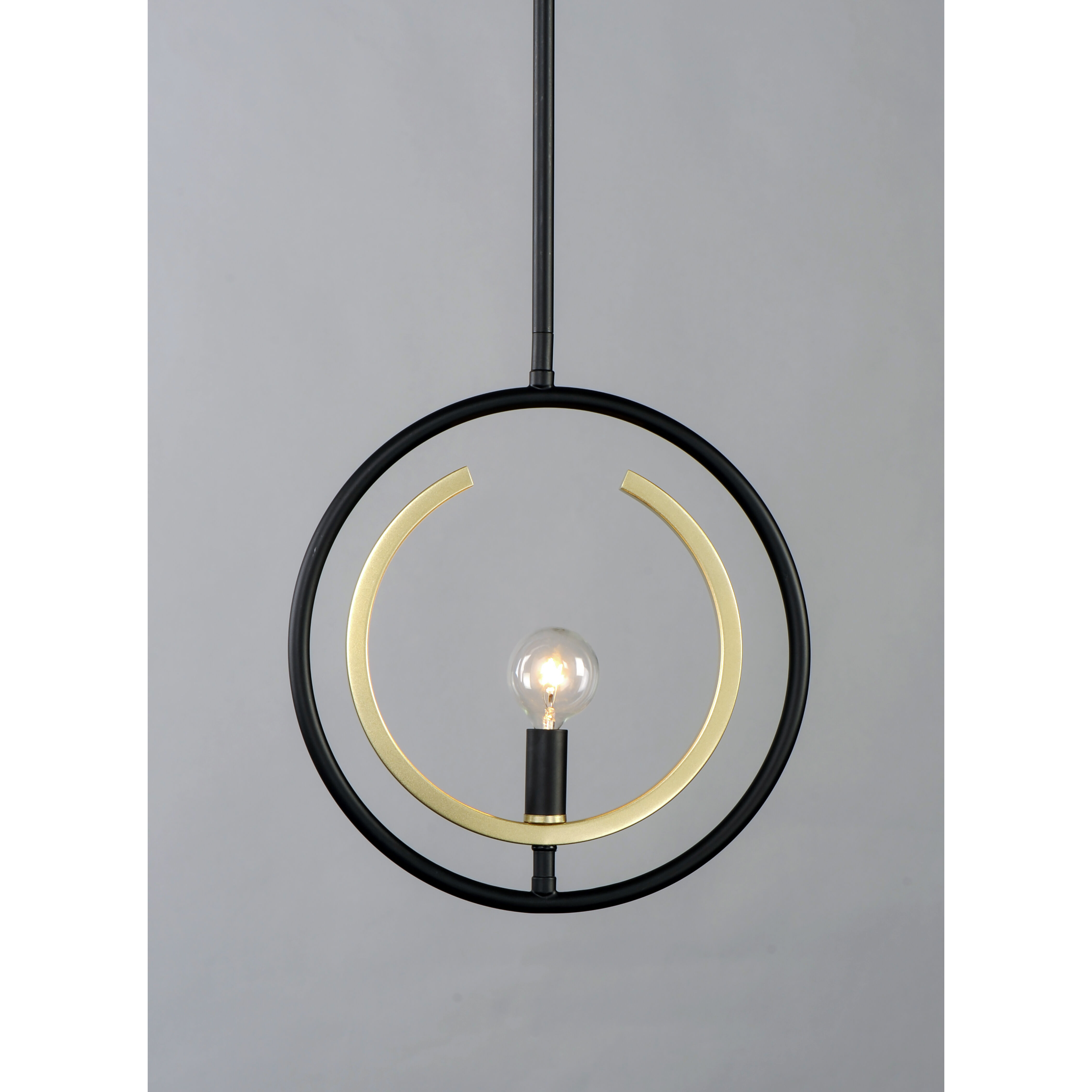 Clip 1 Light 11 inch Black/Gold Flush Mount Ceiling Light