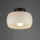 Glazed 1 Light 11 inch White and Black Flush Mount Ceiling Light