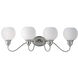 Ballord 4 Light 31 inch Satin Nickel Bath Vanity Wall Light in Satin White