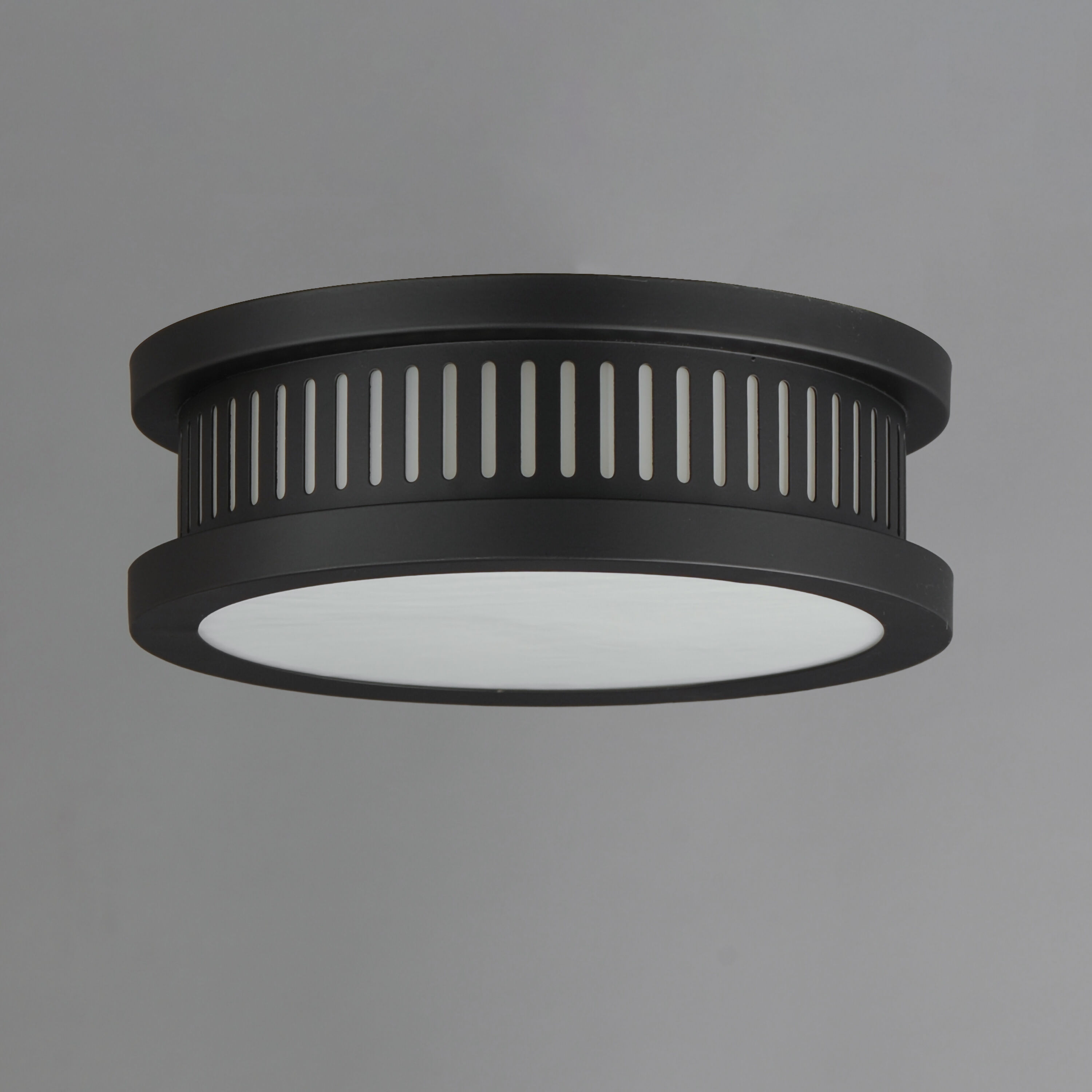 Oxford 3 Light 12 inch Black Outdoor Flush Mount