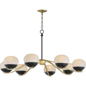 Lucerne 8 Light 42.75 inch Black and Natural Aged Brass Chandelier Ceiling Light