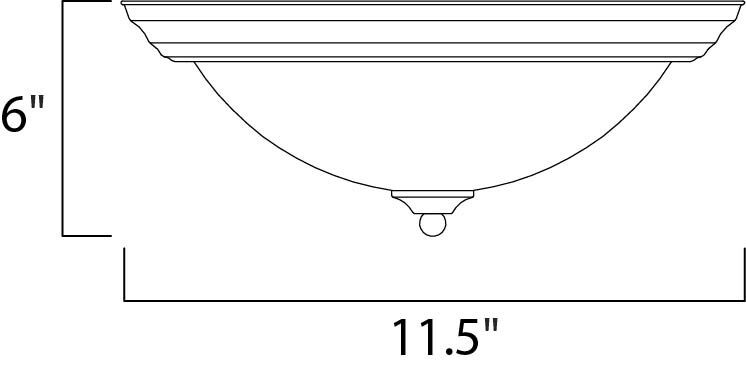 Essentials - 584x 2 Light 12 inch Satin Nickel Flush Mount Ceiling Light