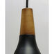 Nordic 1 Light 7 inch Walnut/Black Single Pendant Ceiling Light in Walnut and Black, Bulb Not Included