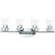 Corona 4 Light 26.25 inch Polished Chrome Bath Vanity Wall Light in Clear