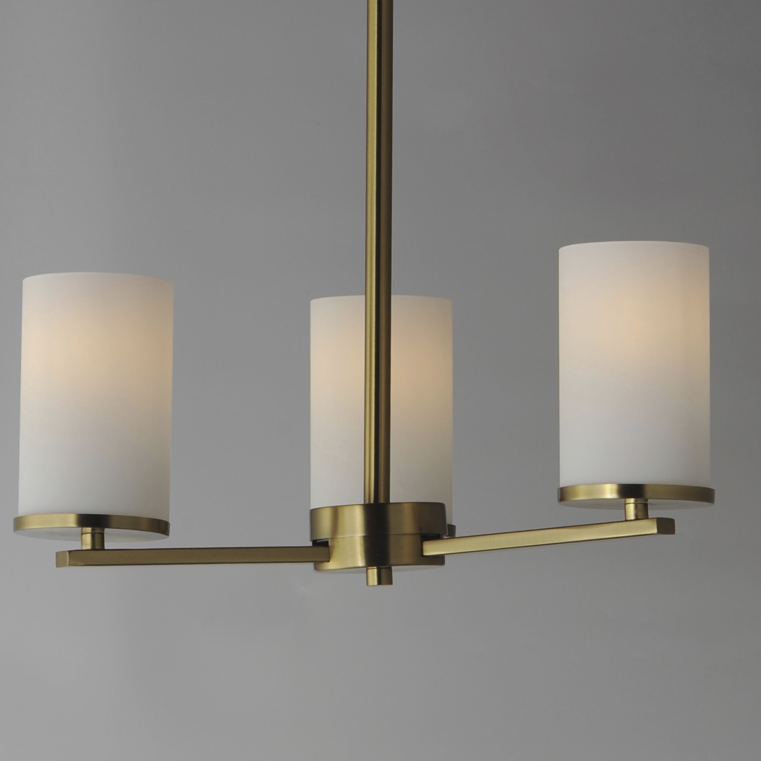Lateral 3 Light 18 inch Satin Brass Chandelier Ceiling Light in Satin White