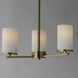Lateral 3 Light 18 inch Satin Brass Chandelier Ceiling Light in Satin White