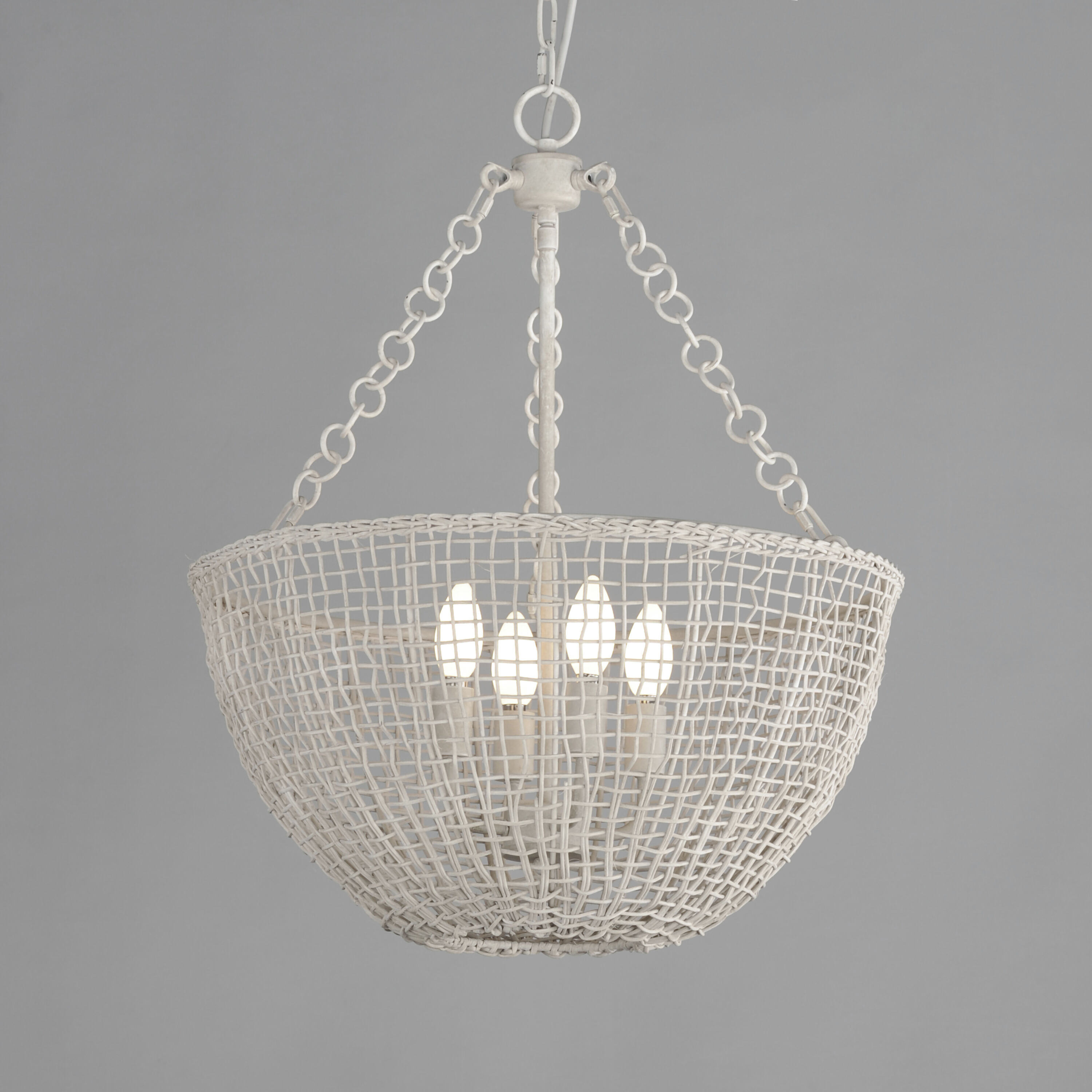 Cestino 4 Light 21 inch Weathered White Invert Bowl Pendant Ceiling Light