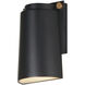 Rivet LED 9.5 inch Black and Antique Brass Outdoor Wall Mount