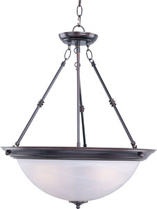 Essentials - 584x 3 Light 20 inch Oil Rubbed Bronze Invert Bowl Pendant Ceiling Light