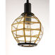 Heirloom 1 Light 7.5 inch Black and Burnished Brass Mini Pendant Ceiling Light