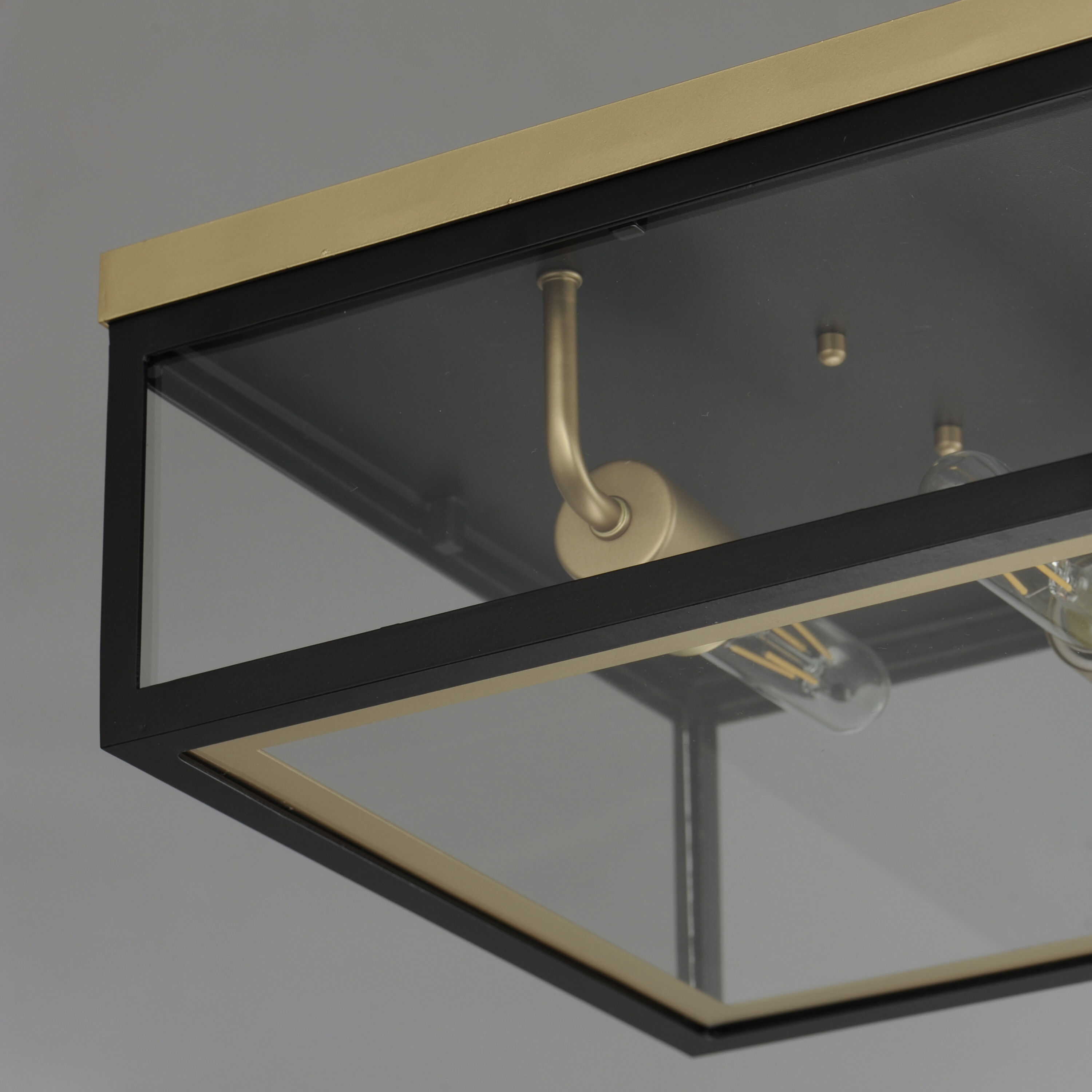 Neoclass 2 Light 13 inch Black/Gold Outdoor Flush Mount