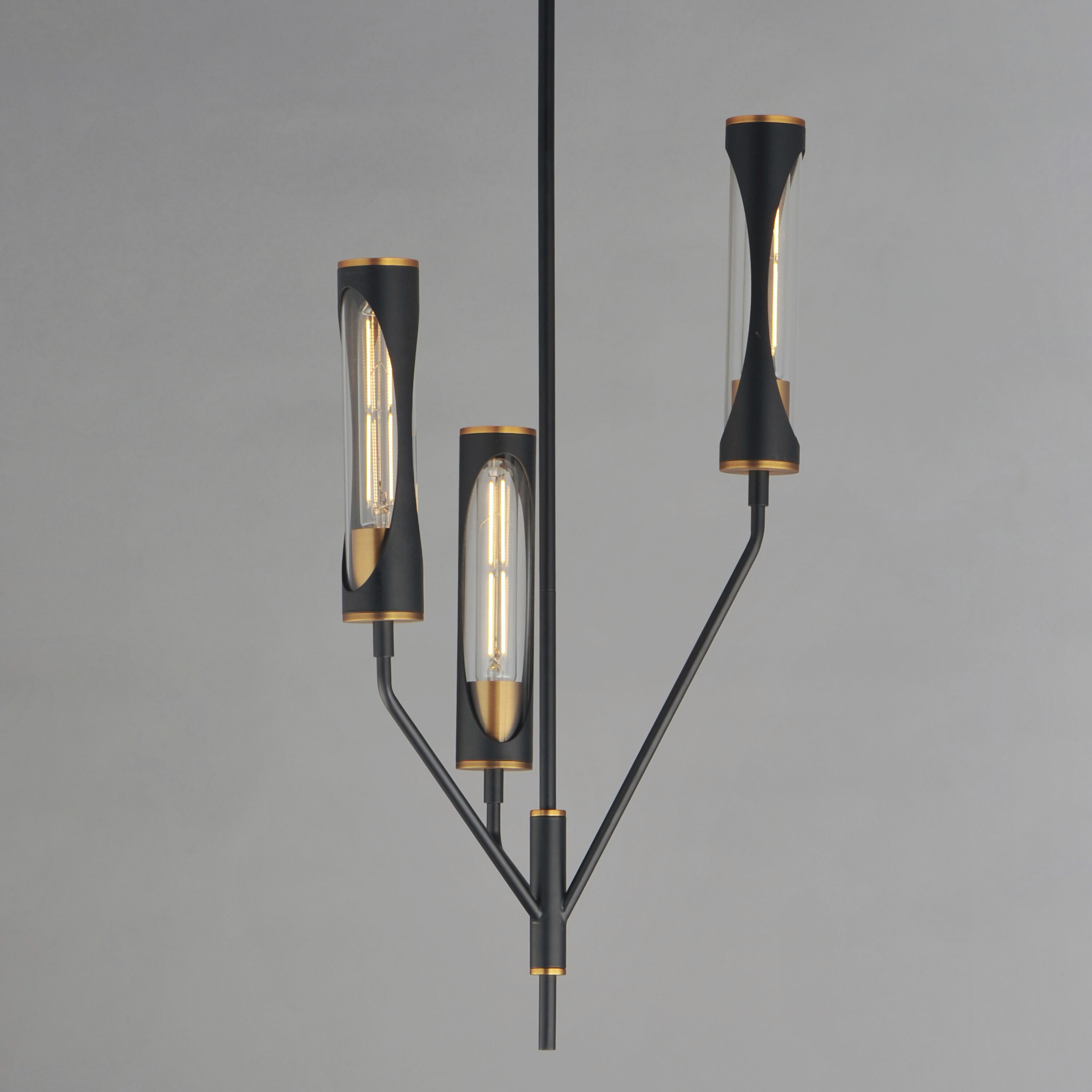 Regent LED 14 inch Black and Antique Brass Multi-Light Pendant Ceiling Light