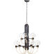 Bauhaus 9 Light 28 inch Bronze and Satin Brass Multi-Tier Chandelier Ceiling Light
