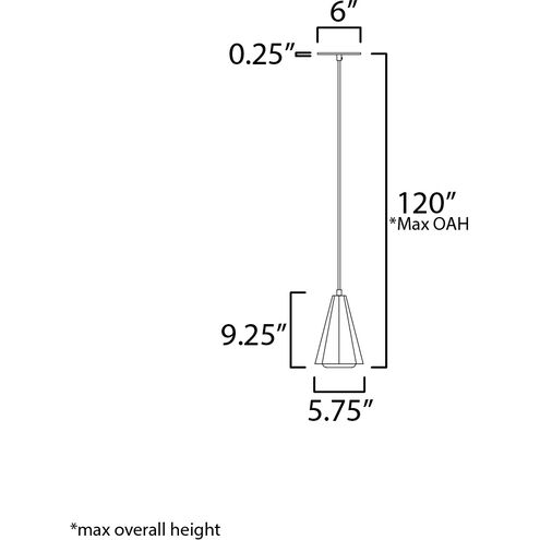 Rizzo 1 Light 5.75 inch Black and Antique Brass Single Pendant Ceiling Light