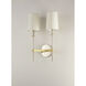 Uptown 2 Light 13 inch Satin Brass and Polished Nickel Wall Sconce Wall Light