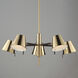 Carlo LED 28 inch Dark Bronze, Leather, Heritage Brass Chandelier Ceiling Light