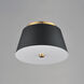 Miles LED 10.5 inch Black and Natural Aged Brass Flush Mount Ceiling Light