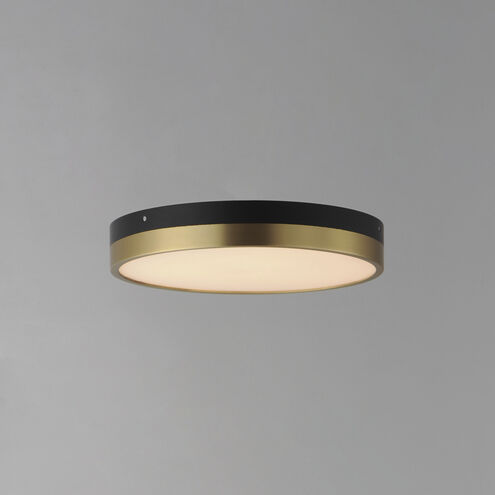 Dapper LED 12 inch Black and Antique Brass Flush Mount Ceiling Light