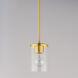 Corona 1 Light 5 inch Satin Brass Mini Pendant Ceiling Light in Clear