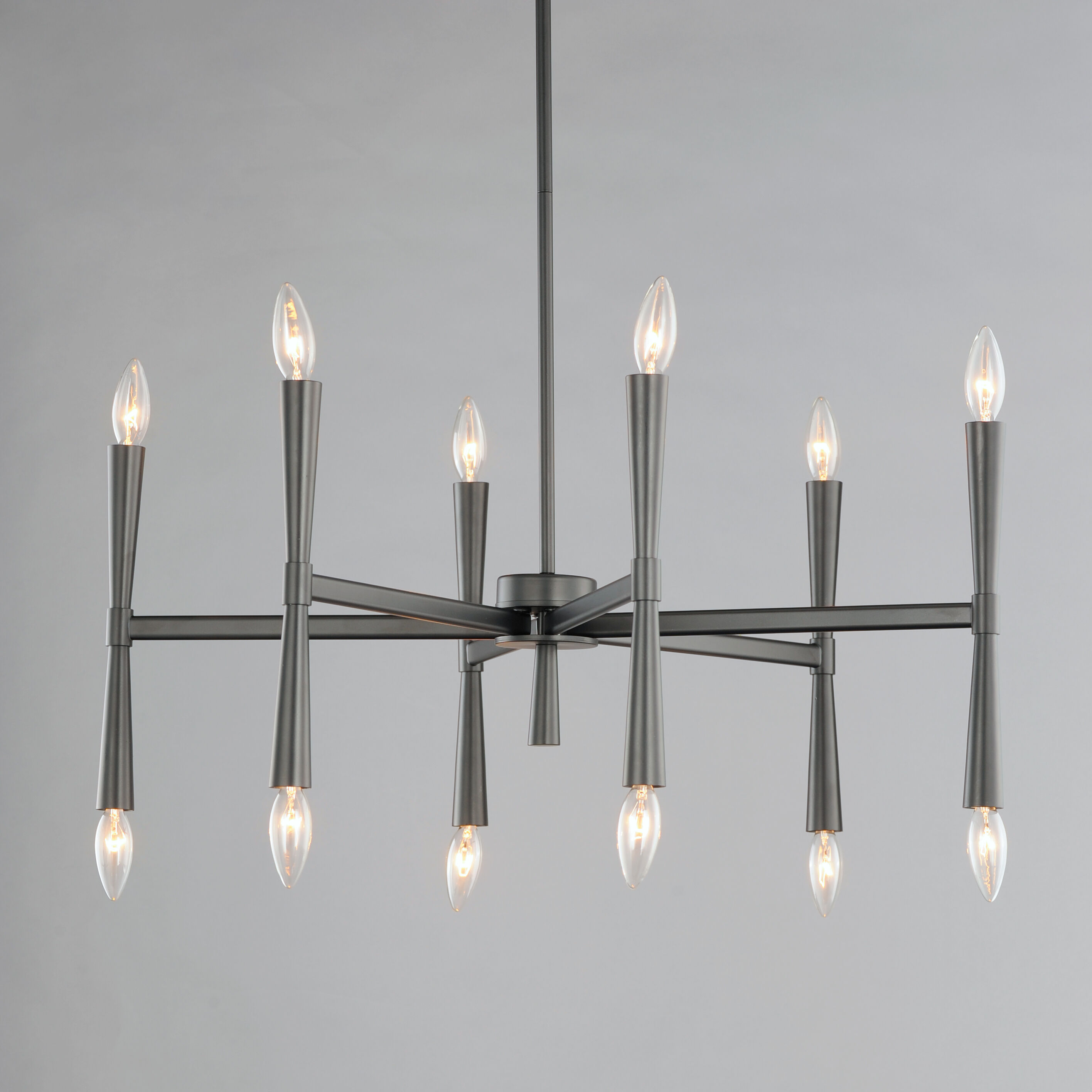 Rome 12 Light 29 inch Black Chandelier Ceiling Light